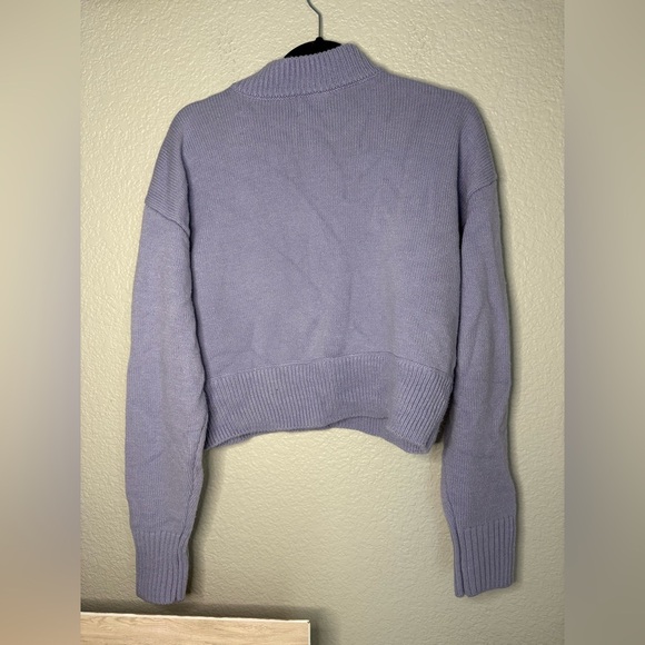 UO BDG Jesse Half-Zip Sweater Small Lavendar Stars Cropped Boxy - Picture 3 of 7